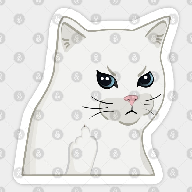 Moody Cat Middle Finger Sticker by Dianalyn